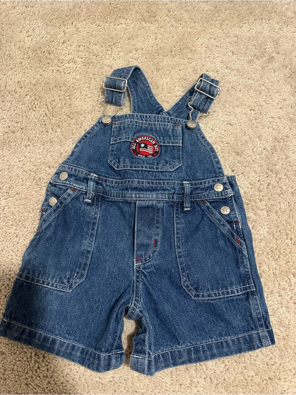 Koala Kids Denim Short Overalls in Blue